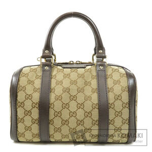 Gucci Boston Bag beige ebony GG monogram canvas brown